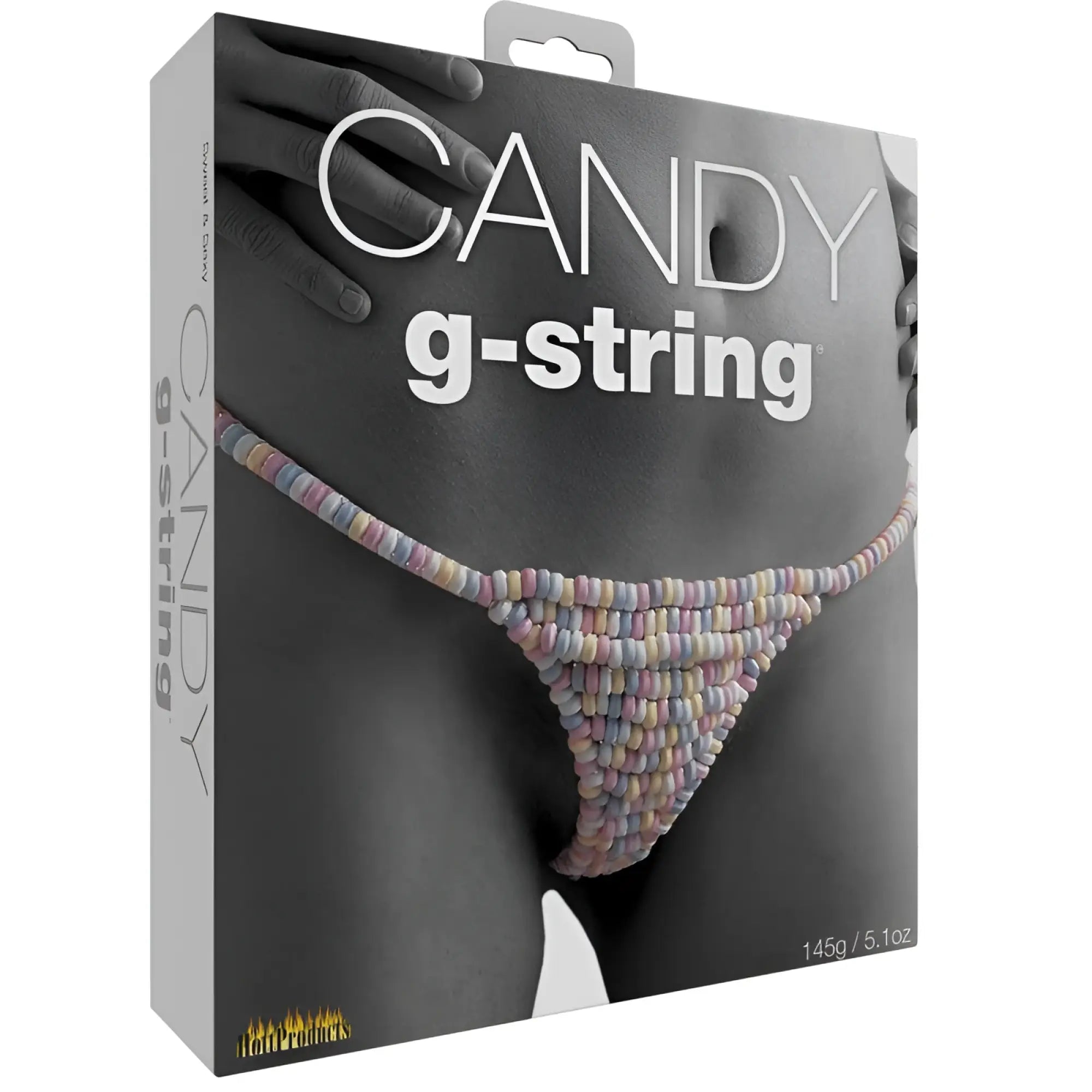 Hott Products candy g-string featuring candy-colored g-string made of licorice-like candy pieces front view