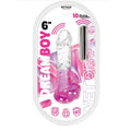 Clear and pink gradient silicone vibrating toy with metallic charging rod branded dreamboy 6 by Hott Products Unlimited