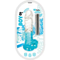 Clear blue gradient silicone vibrating dildo with metallic shaft dreamboy 8.39 by hott products unlimited