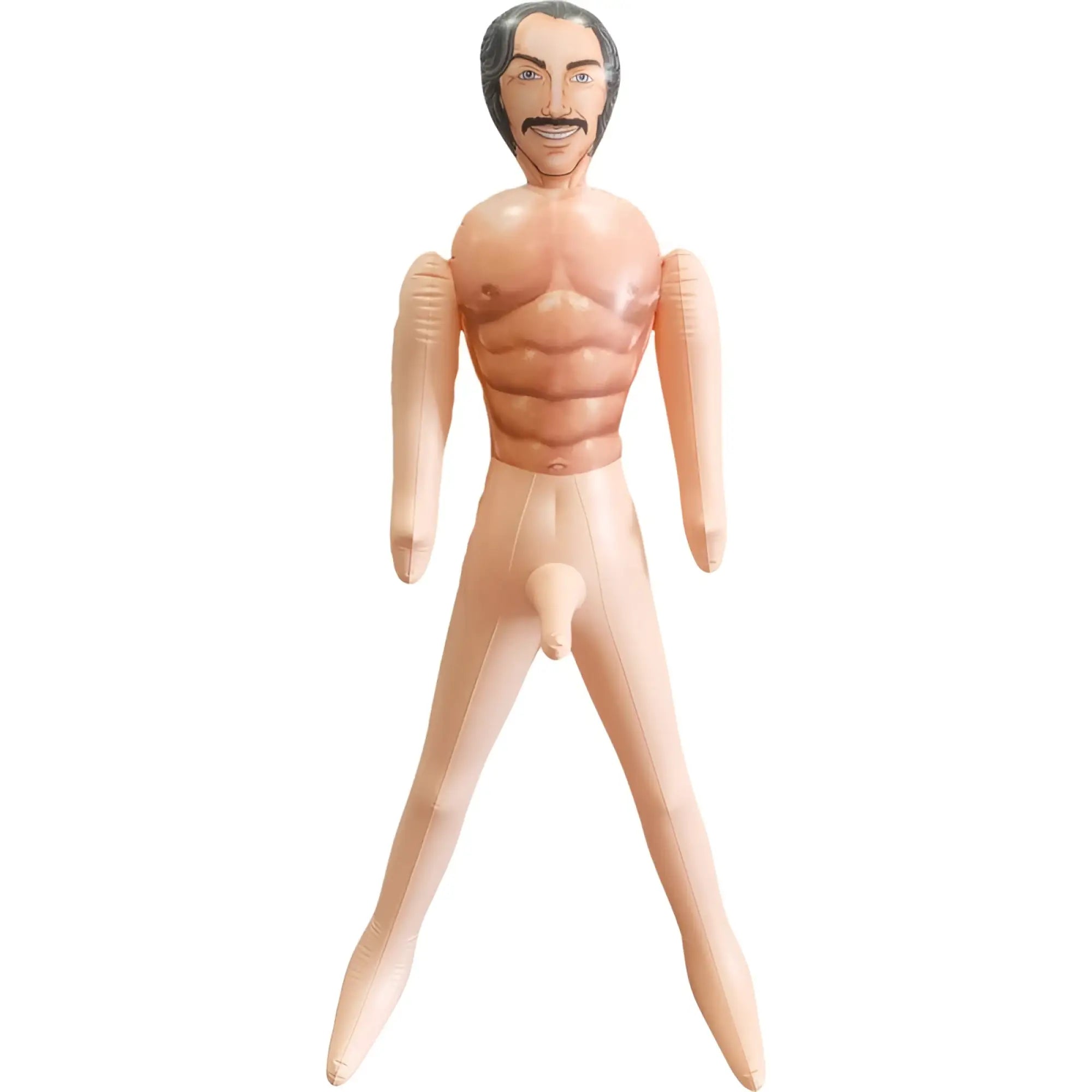 Hott Products Johnny Wad inflatable doll beige plastic male figure with painted face and defined abs