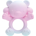 Pink silicone bear-shaped cock ring with soft rounded features and central hole by hott products Wet Dreams Ultra