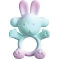 Pastel blue and pink silicone bunny teether with rounded ears arms and feet in hott products wet dreams ultra 20 mode usb silicone buzzy bunny cock ring