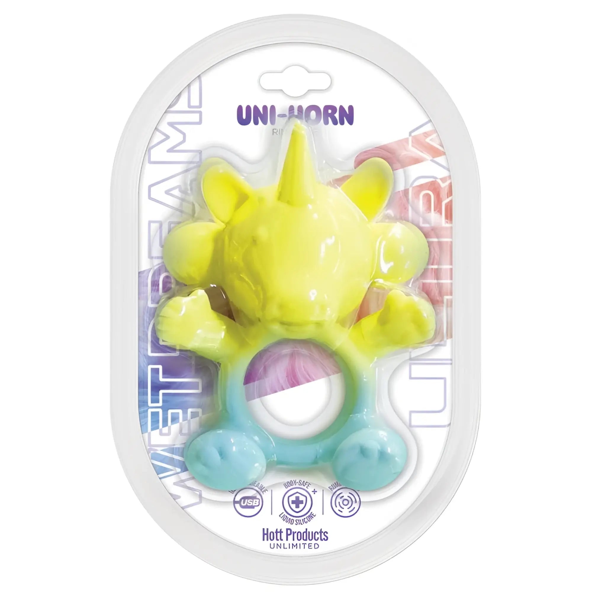 Bright yellow and teal unicorn horn usb flash drive with soft glossy silicone finish for hott products wet dreams cock ring