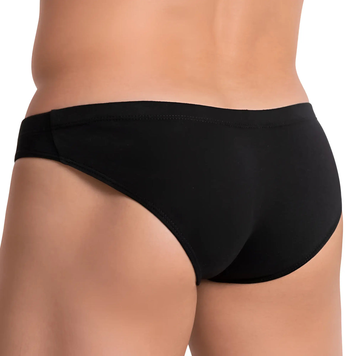 Black hung HGJ017 brief with smooth form-fitting design and elastic waistband for comfortable support