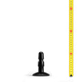 Black plastic suction cup with cylindrical stem and flared base from hung system hs03 for secure mounting