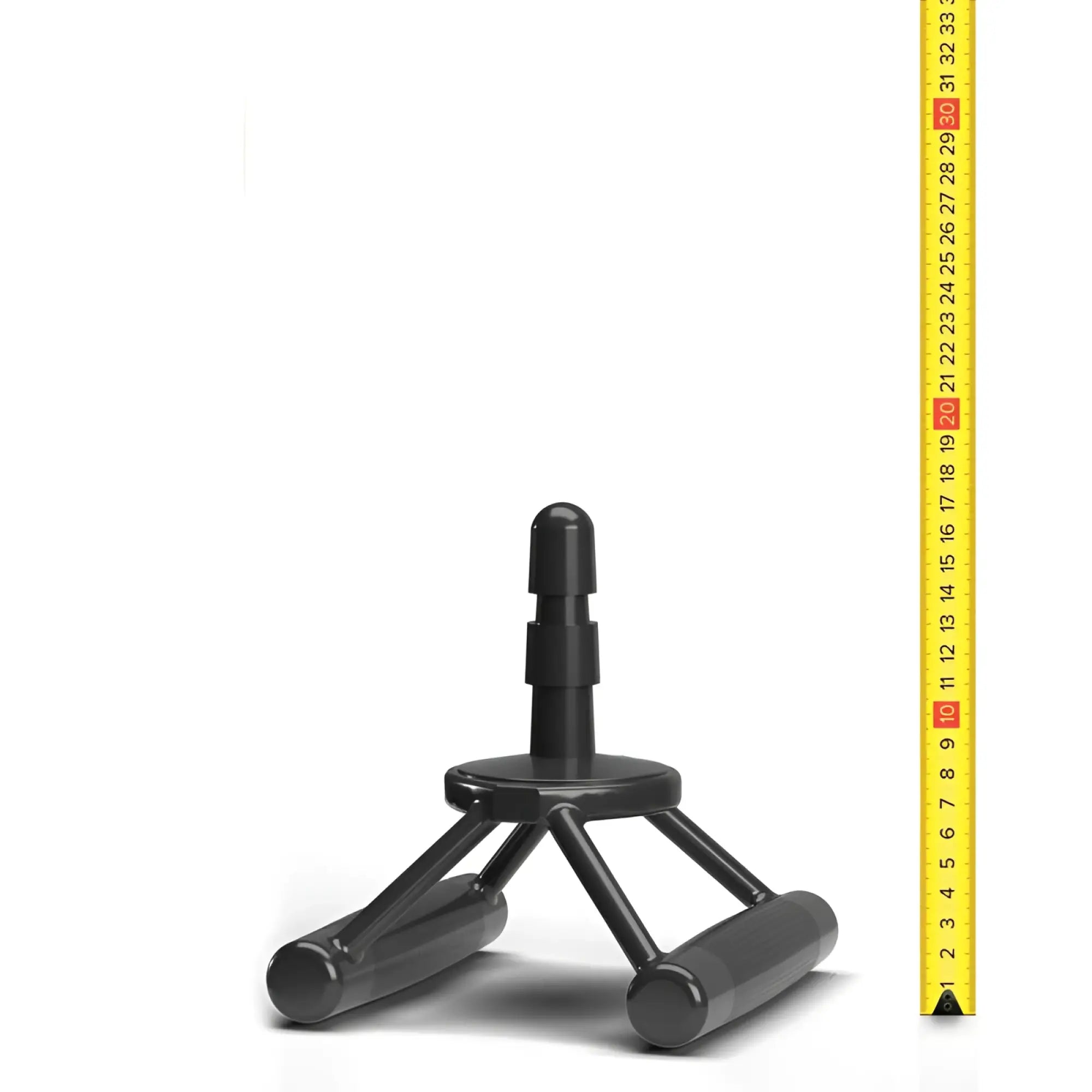 Black plastic foot exerciser with three padded legs and central column for foot fitness hung system hs11 sport handle