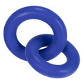 Blue silicone linked cock and ball rings with smooth glossy finish by hunkyjunk cobalt for enhanced comfort