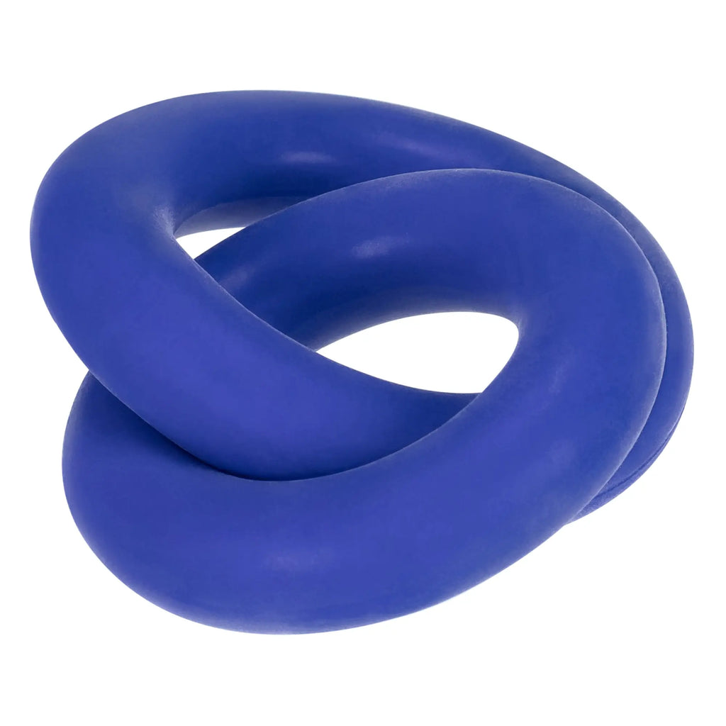 Blue silicone linked cock and ball rings with smooth glossy finish by hunkyjunk cobalt