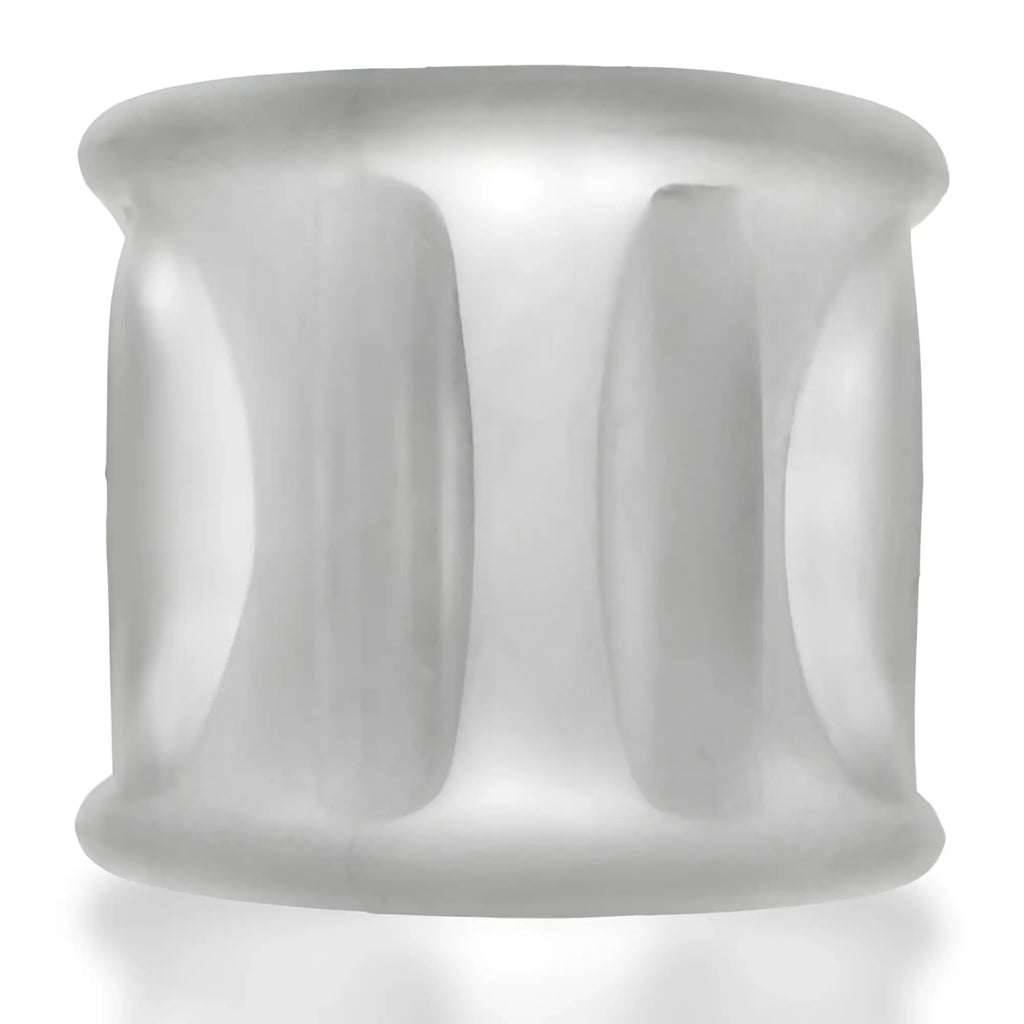 Hunkyjunk gyroball ballstretcher clear ice transparent silicone ring with smooth rounded design and three vertical grooves