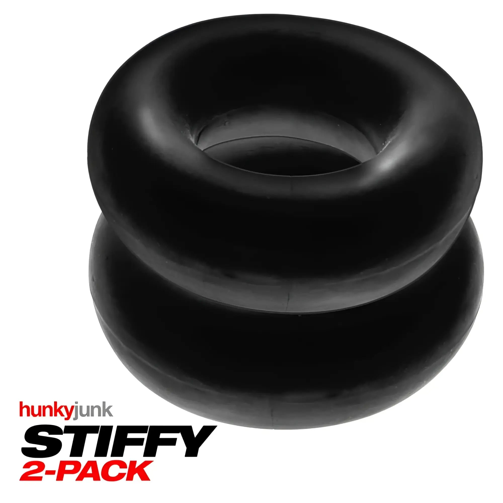 Black silicone dual-layered thick ring from hunkyjunk stiffy 2 pc bulge cockrings collection one size