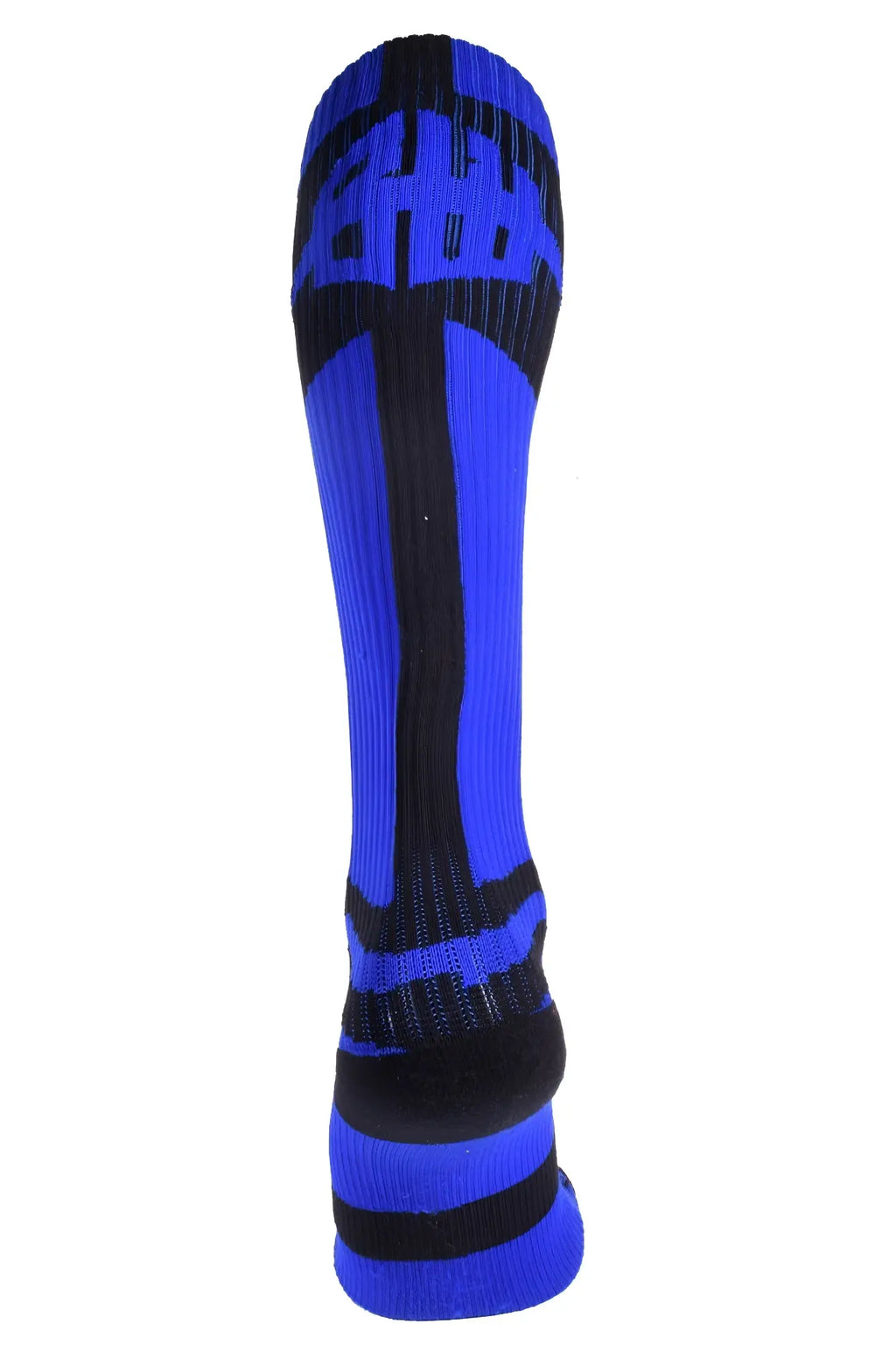 Infinity socks blue and black athletic sock with bold ribbed design and athletic lettering across the top