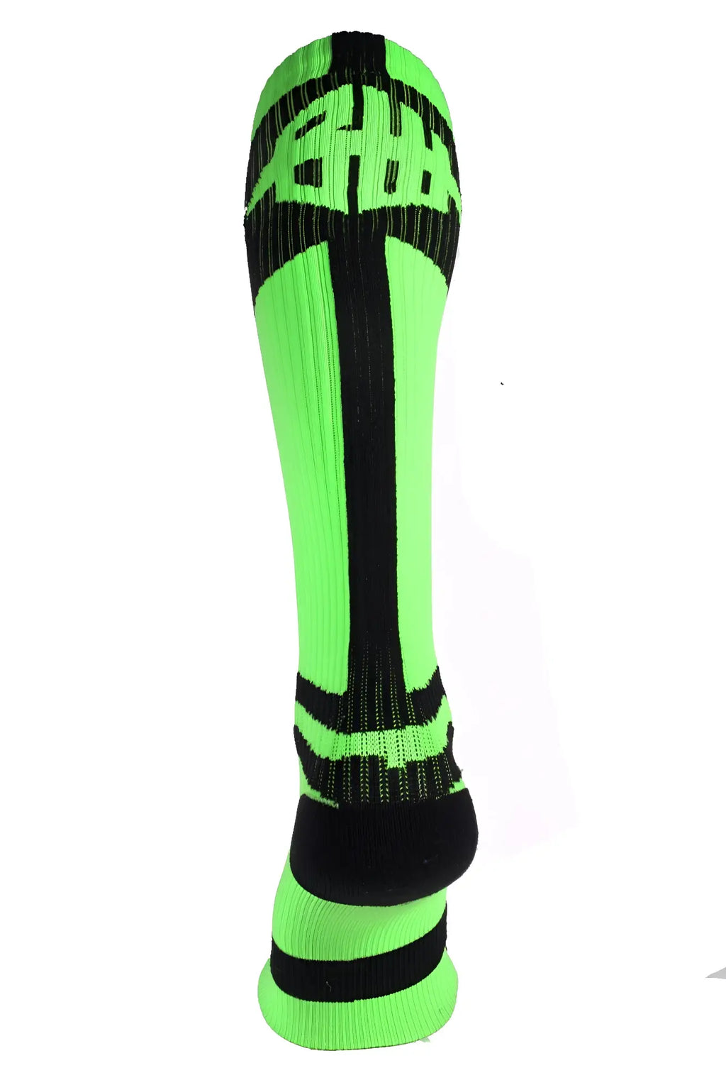 Infinity socks neon green and black athletic sock with bold vertical stripe design for active wear