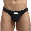 Black Intymen INI029 bikini brief with smooth form-fitting design and white label on the waistband