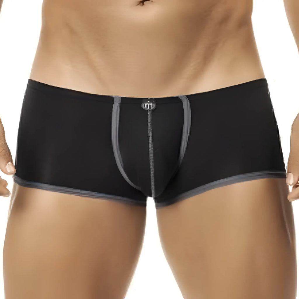 Black menâ€™s briefs intymen int5618 with gray trim and small metallic logo for comfortable everyday wear