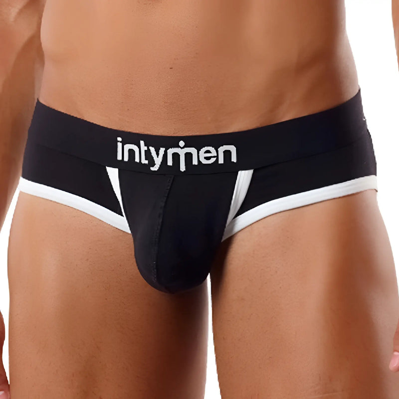 Black and white intymen int6300 briefs with contoured design for comfortable support and style