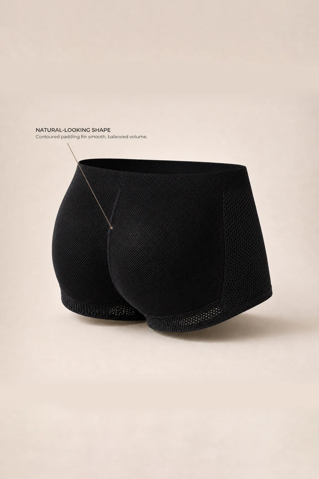 JJ Malibu Men's Padded Butt-Lift Boxers - Noir