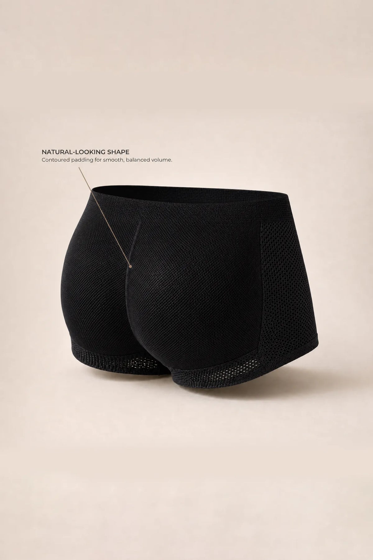 JJ Malibu Men's Padded Butt-Lift Boxers - Noir