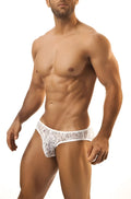 White lace briefs with intricate floral pattern by joe snyder bikini classic mesh showcasing delicate mesh fabric