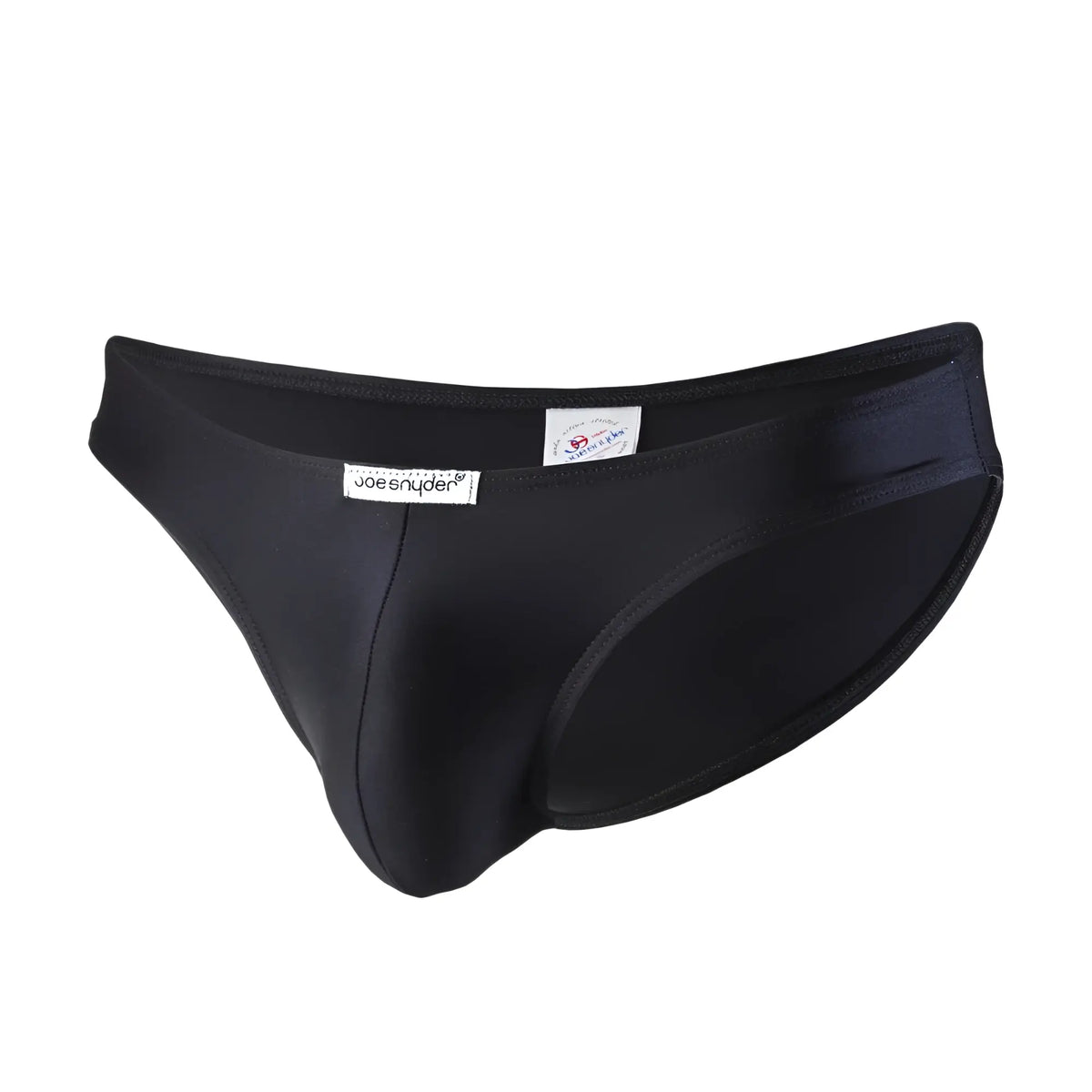 Black joe snyder bikini classic polyester menâ€™s briefs with smooth form-fitting fabric and sleek minimalist design