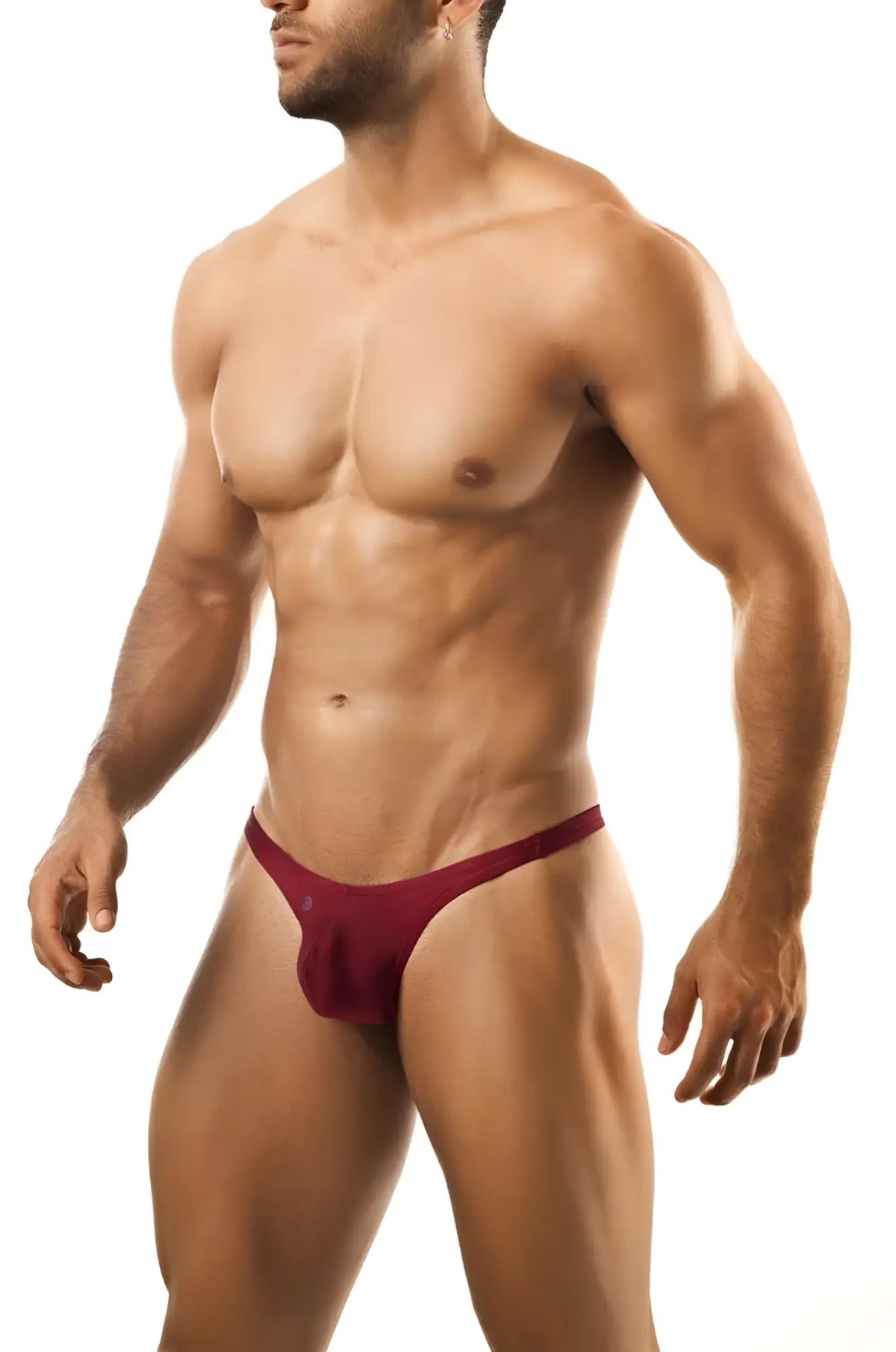 Maroon Joe Snyder bulge bikini thong with a snug form-fitting design ideal for comfortable everyday wear
