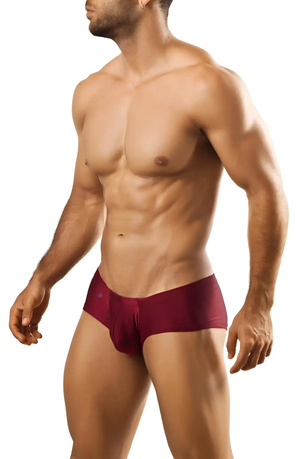 Maroon Joe Snyder Bulge Boxer athletic briefs with a snug form-fitting design for active support