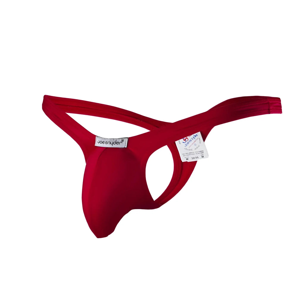 Red joe snyder polyester bulge tanga thong made of stretchy fabric with a supportive contoured design