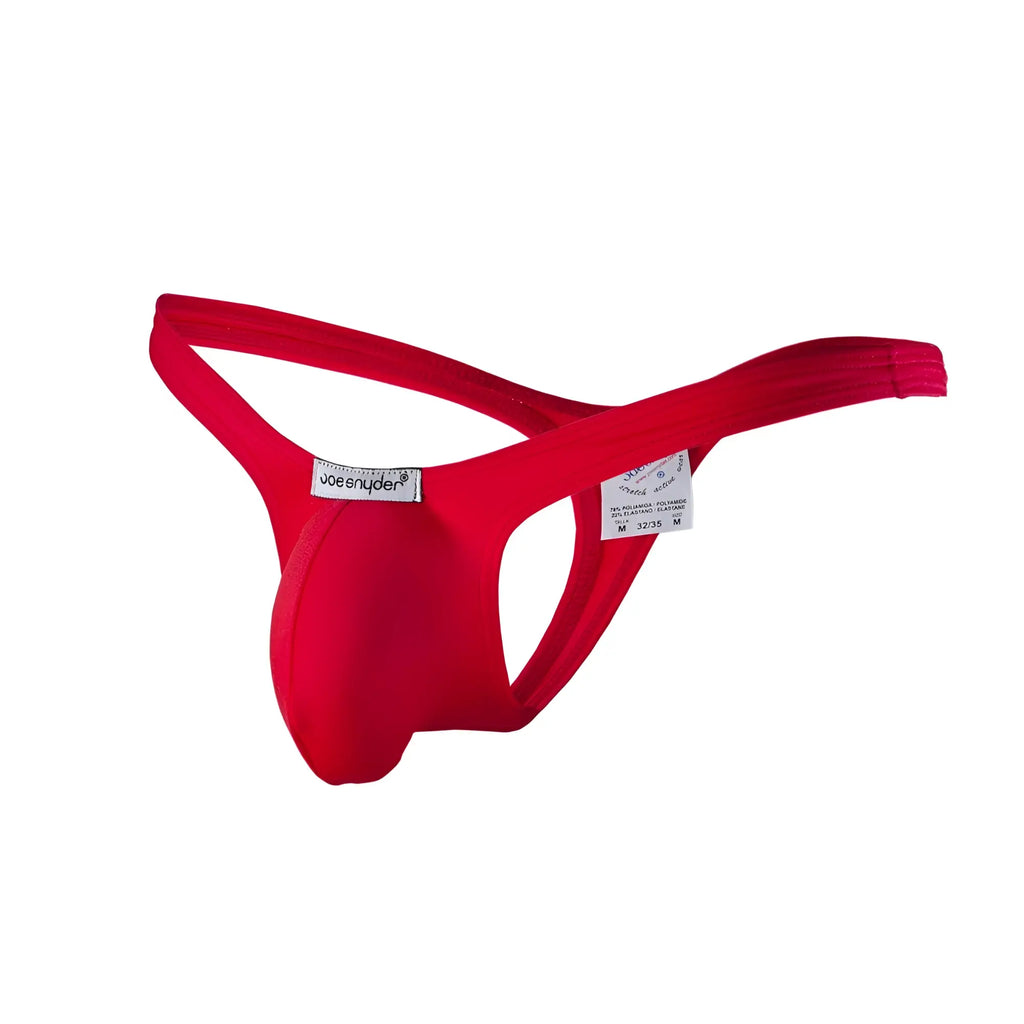 Joe snyder polyester bulge tanga red thong made of stretchy fabric with a supportive contoured design