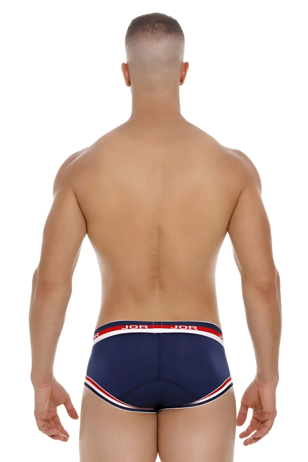 Navy blue jor 2062 sailor briefs with red and white striped trim designed for comfortable daily wear