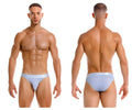 Light blue jor 2142 element bikini men’s briefs with smooth stretchy fabric and subtle waistband logo