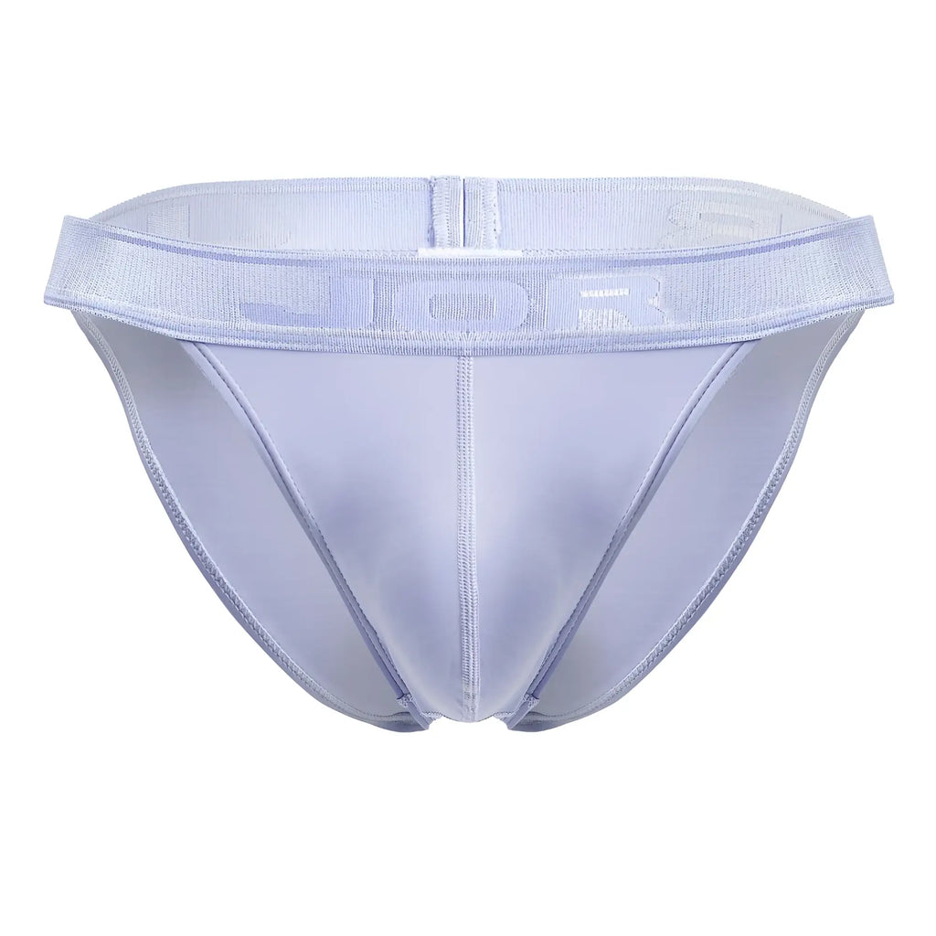 Light purple mesh briefs with subtle jdr logo on waistband from jor 2142 element bikini in light blue color