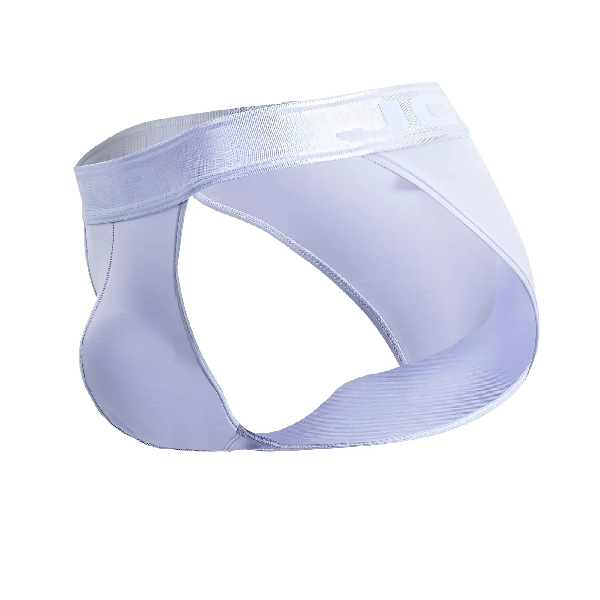 Light purple seamless bikini briefs with satin jjc logo waistband in element bikini color light blue by jor 2142
