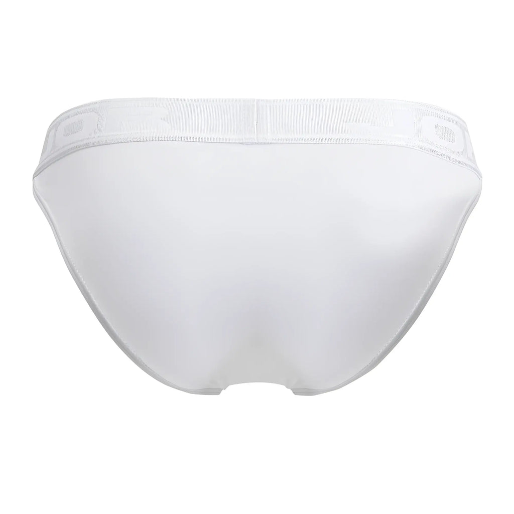 White jor 2142 element bikini briefs with subtle textured waistband and minimalist design in breathable fabric