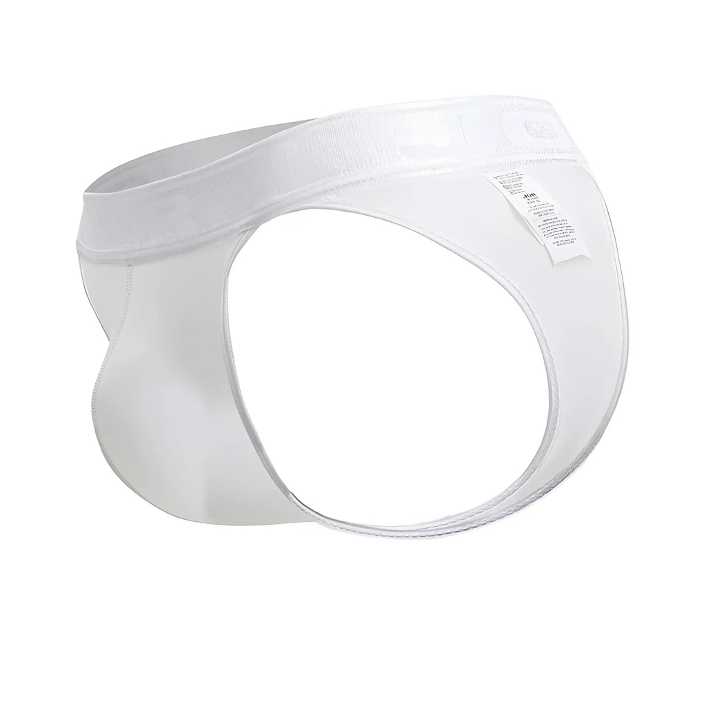 Jor 2144 element thongs in white seamless briefs with smooth stretchy fabric and elastic waistband front view