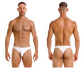 White seamless jor 2144 element thongs briefs with smooth design shown from the back side in white color