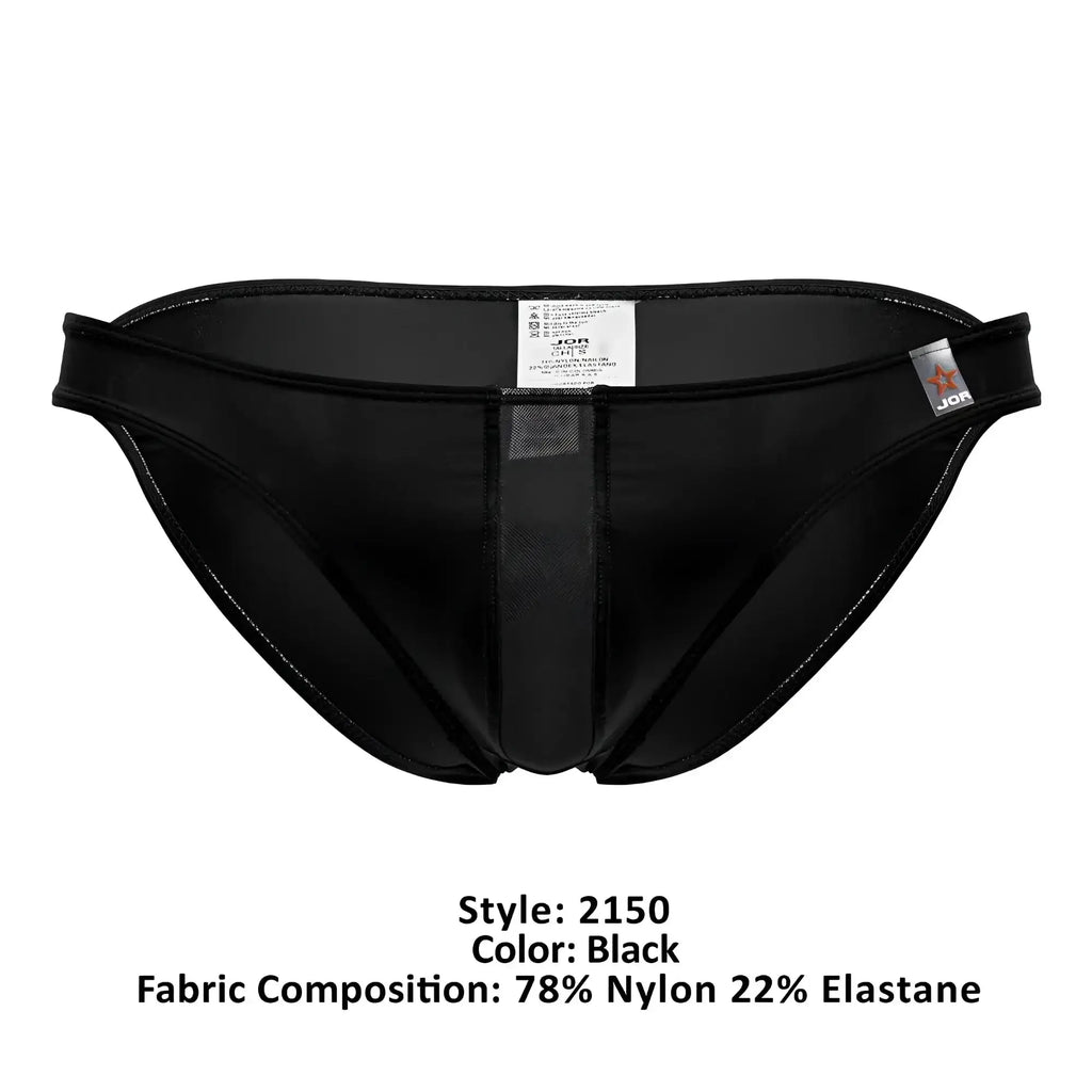 Black jor 2150 apolo bikini briefs in nylon elastane with sleek form-fitting design for men