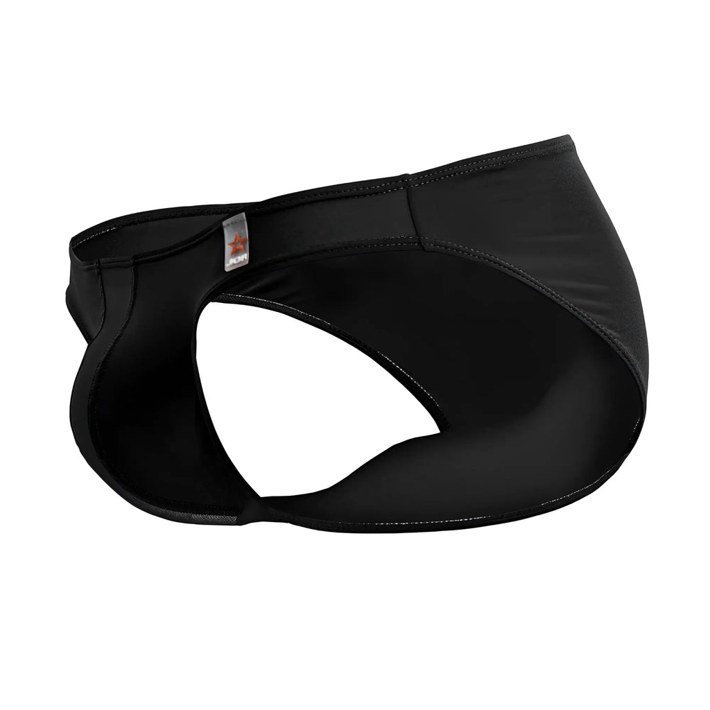 Black jor 2150 apolo bikini swim trunks with sleek form fitting smooth stretchy fabric and subtle stitching details
