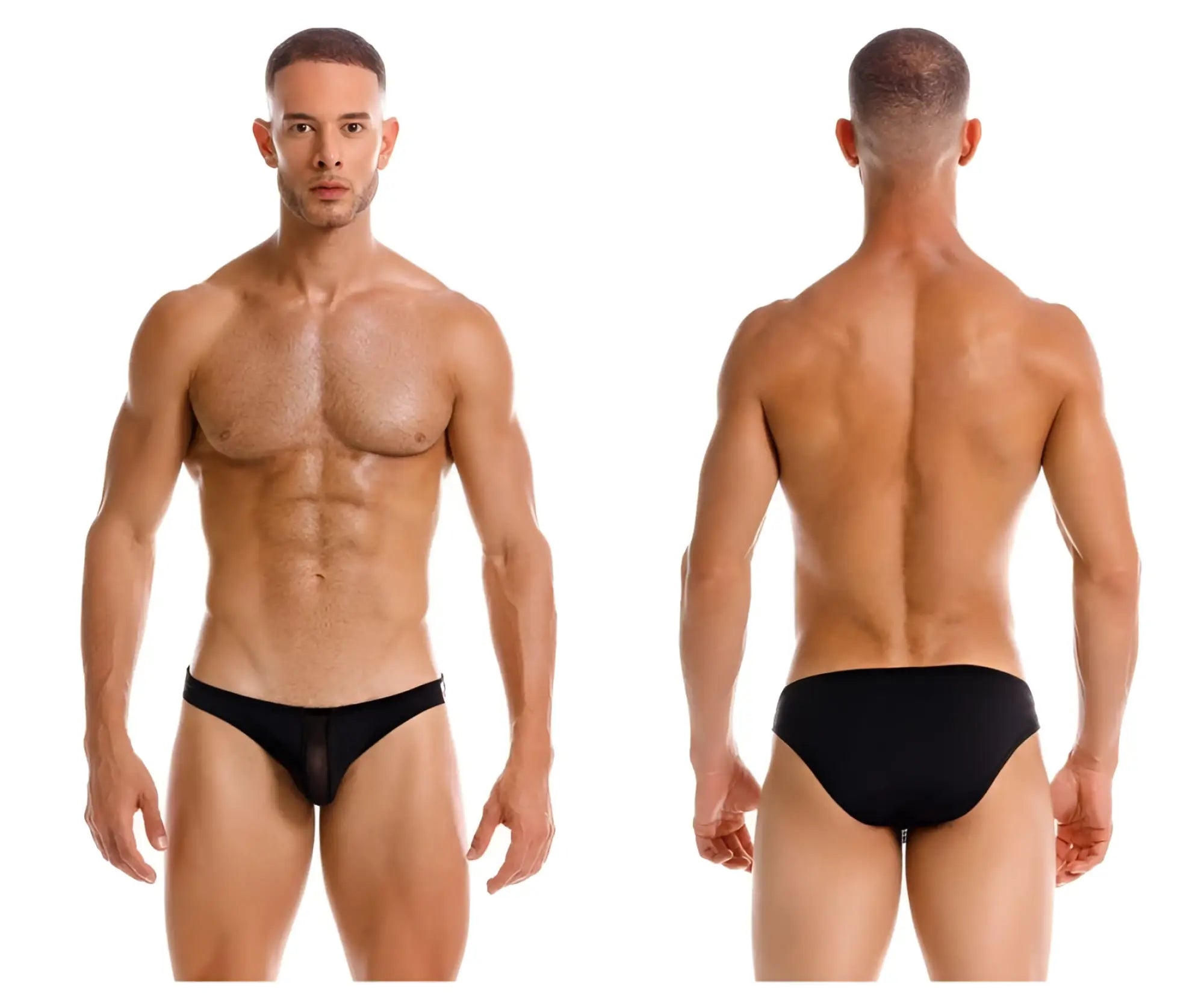 Black jor 2150 apolo bikini briefs with smooth form-fitting design showcasing front view