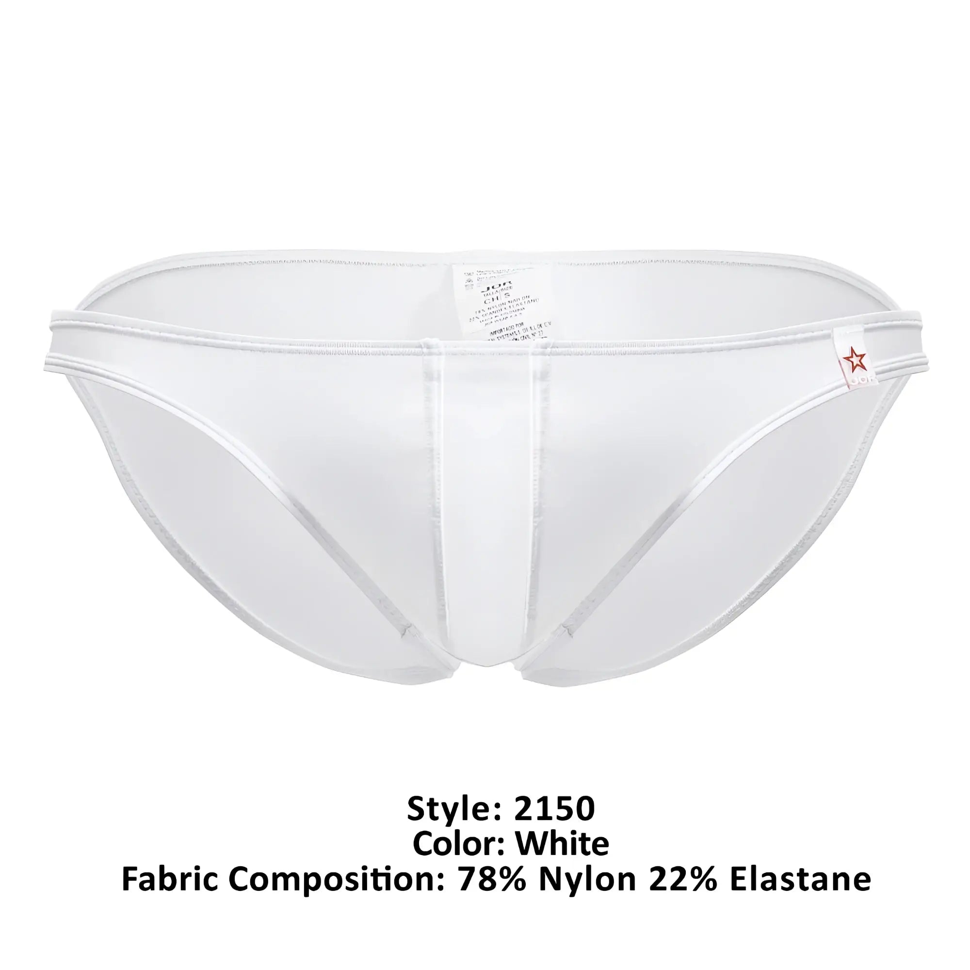 White men’s briefs jor 2150 apolo bikini in white with sleek design 78% nylon 22% elastane subtle seam detailing