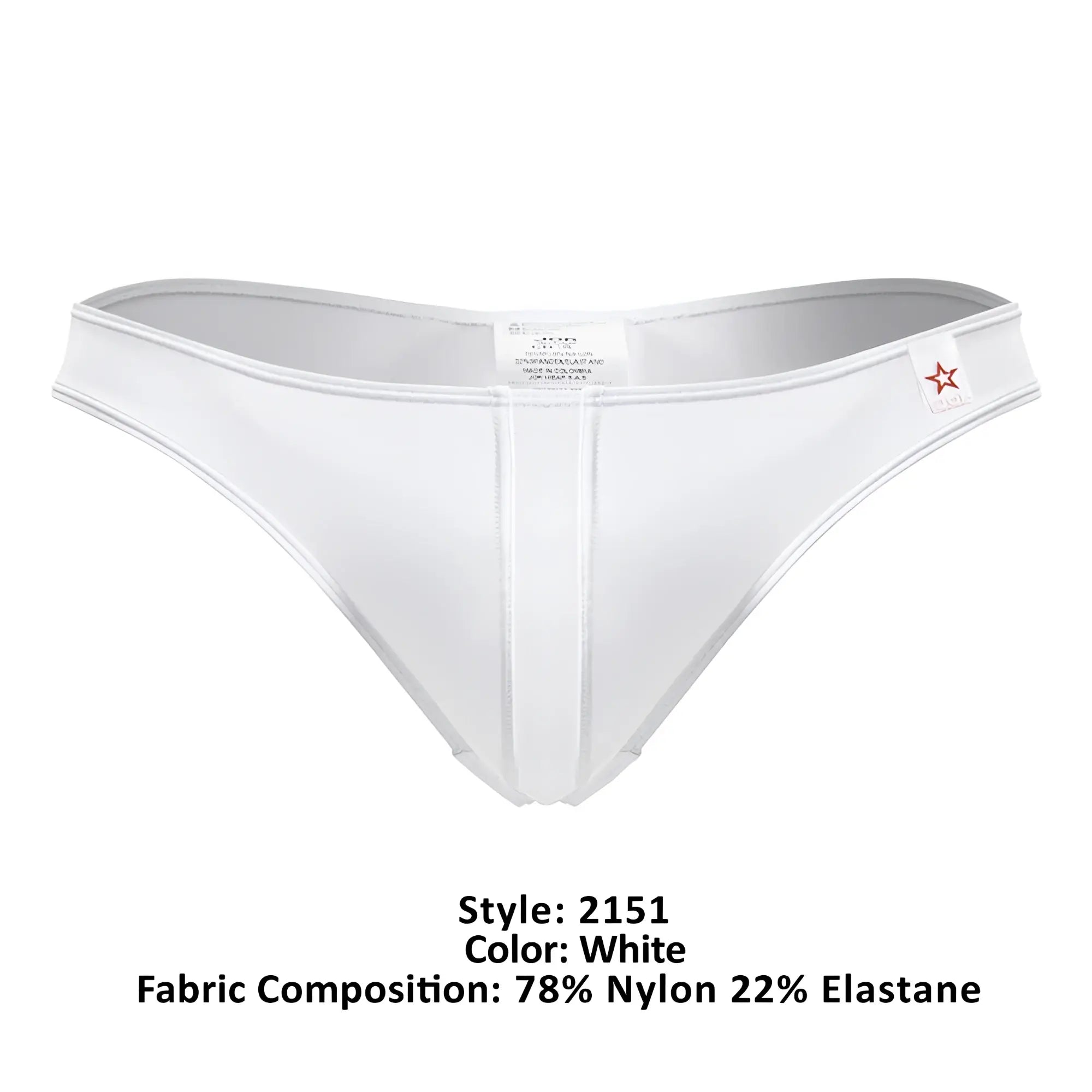 White jor 2151 apolo thongs made of 78 percent nylon 22 percent elastane with sleek design and subtle vertical seams