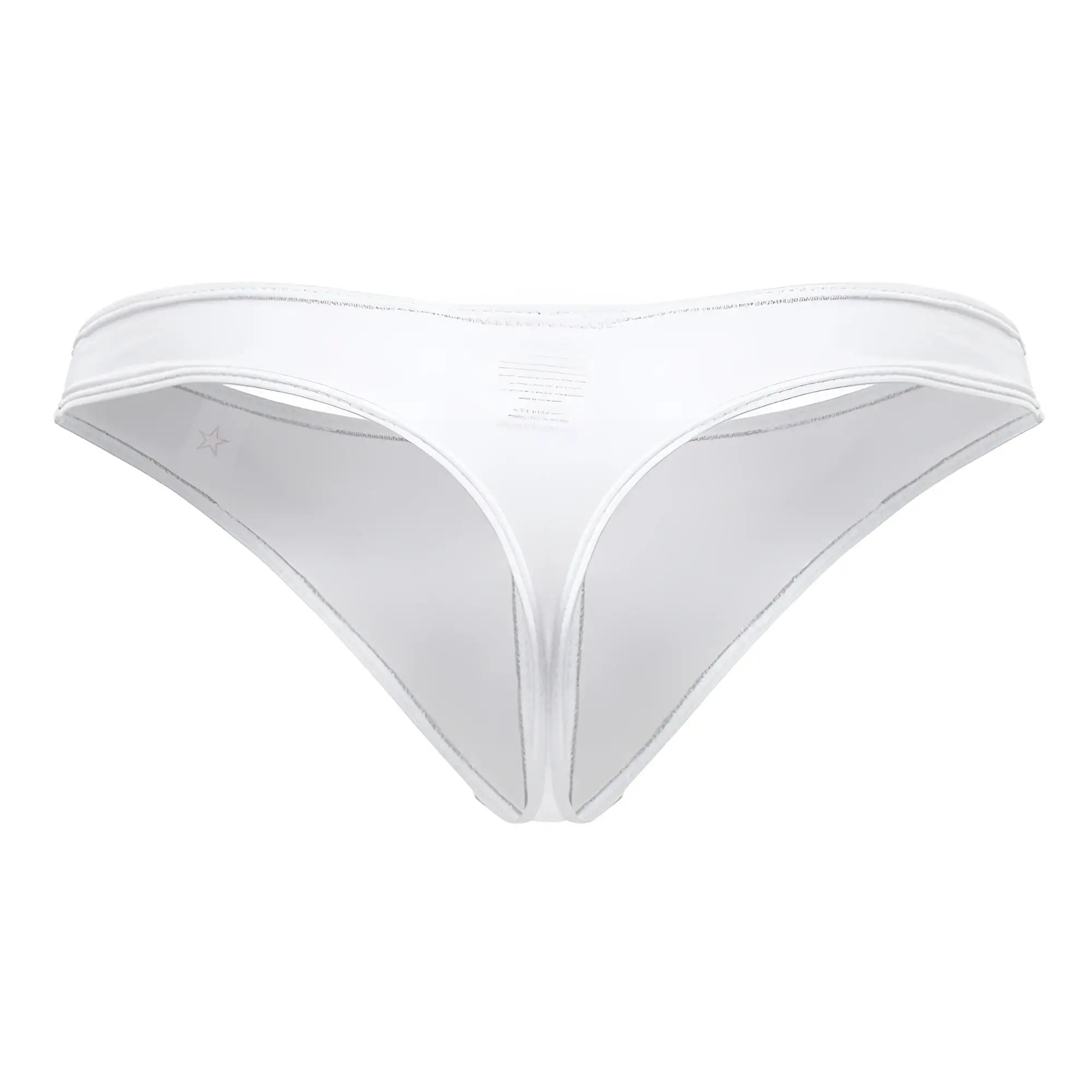 White sheer mesh JOR 2151 Apolo thong with thin waistband and subtle stitching details showing the back side