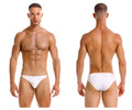 White jor 2152 magnus bikini briefs with gold trim designed for comfortable everyday wear