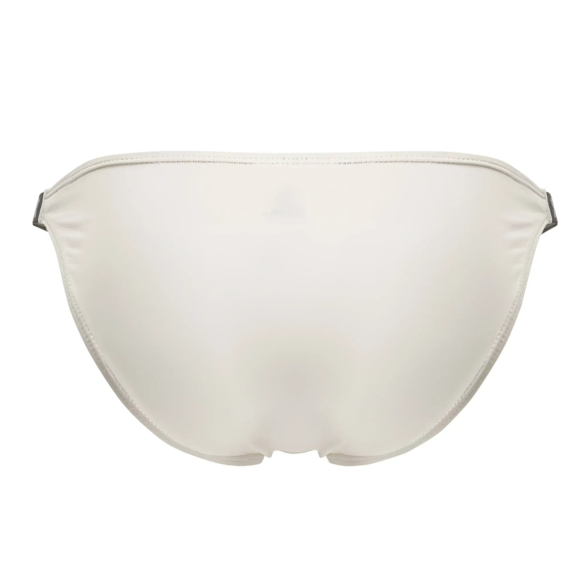 Cream-colored satin bikini bottom with subtle black trim edges from jor 2156 eros bikini color beige collection