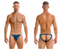Jor 2157 eros jockstrap in petrol blue and yellow with a supportive contoured athletic design for active wear