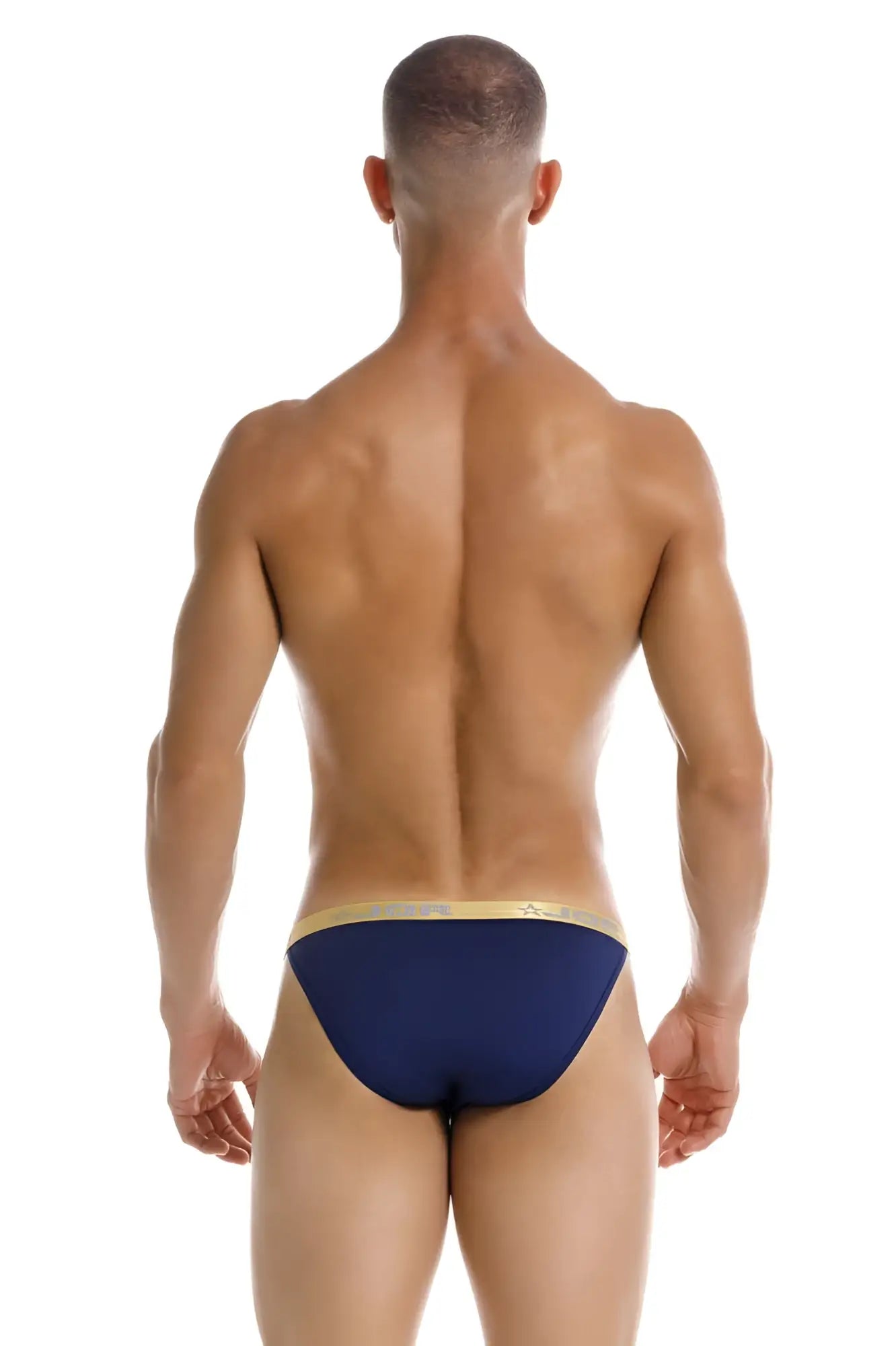 Navy blue JOR 2159 Ares bikini briefs with gold trim waistband made of comfortable fabric for everyday wear