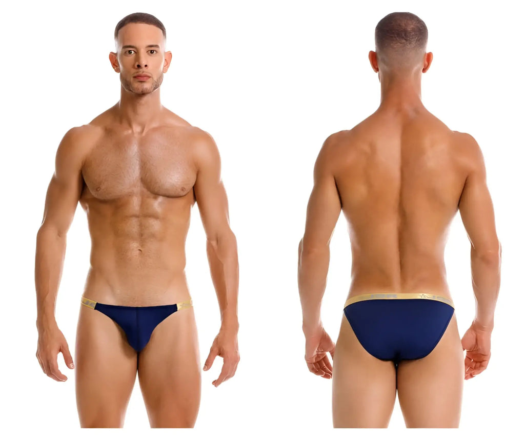 Navy blue JOR 2159 Ares bikini briefs with gold trim waistband made of comfortable fabric for everyday wear