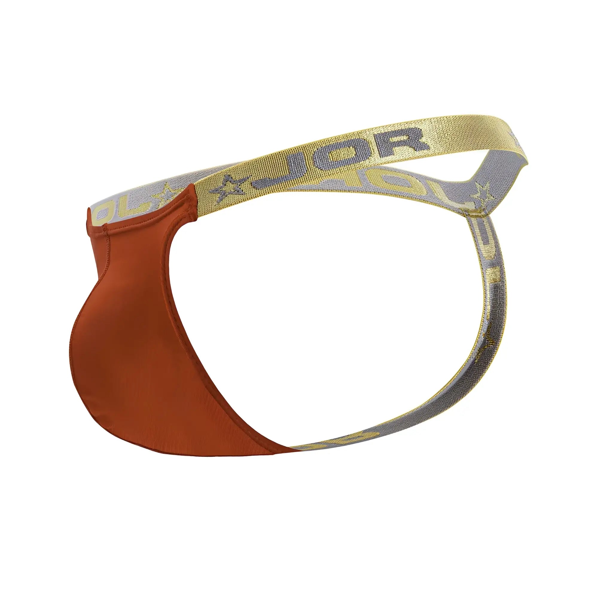 Orange and gray jor 2161 ares athletic brief with jor branded waistband in red for comfortable active use