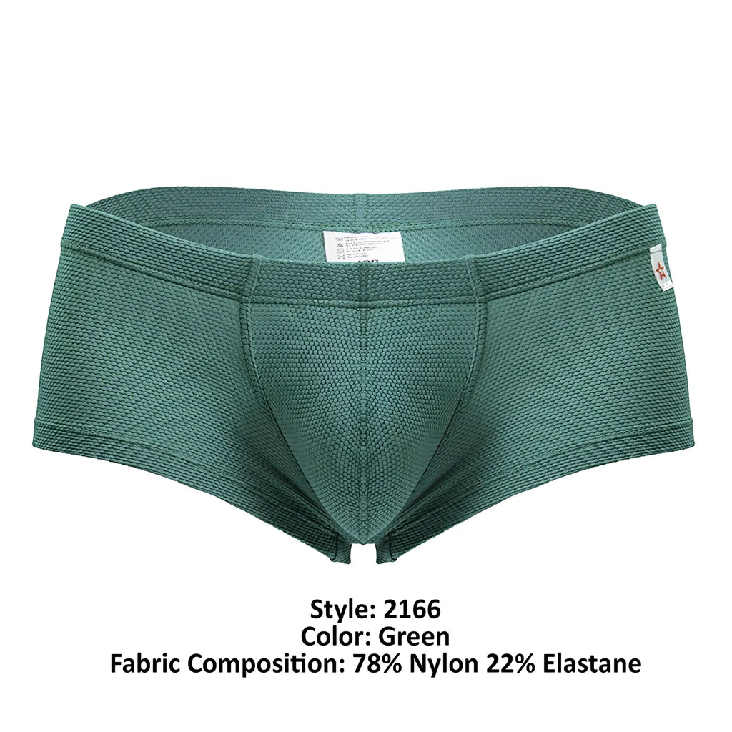 Jor 2166 nova trunks green men’s briefs with textured mesh fabric and elastic waistband for comfortable fit