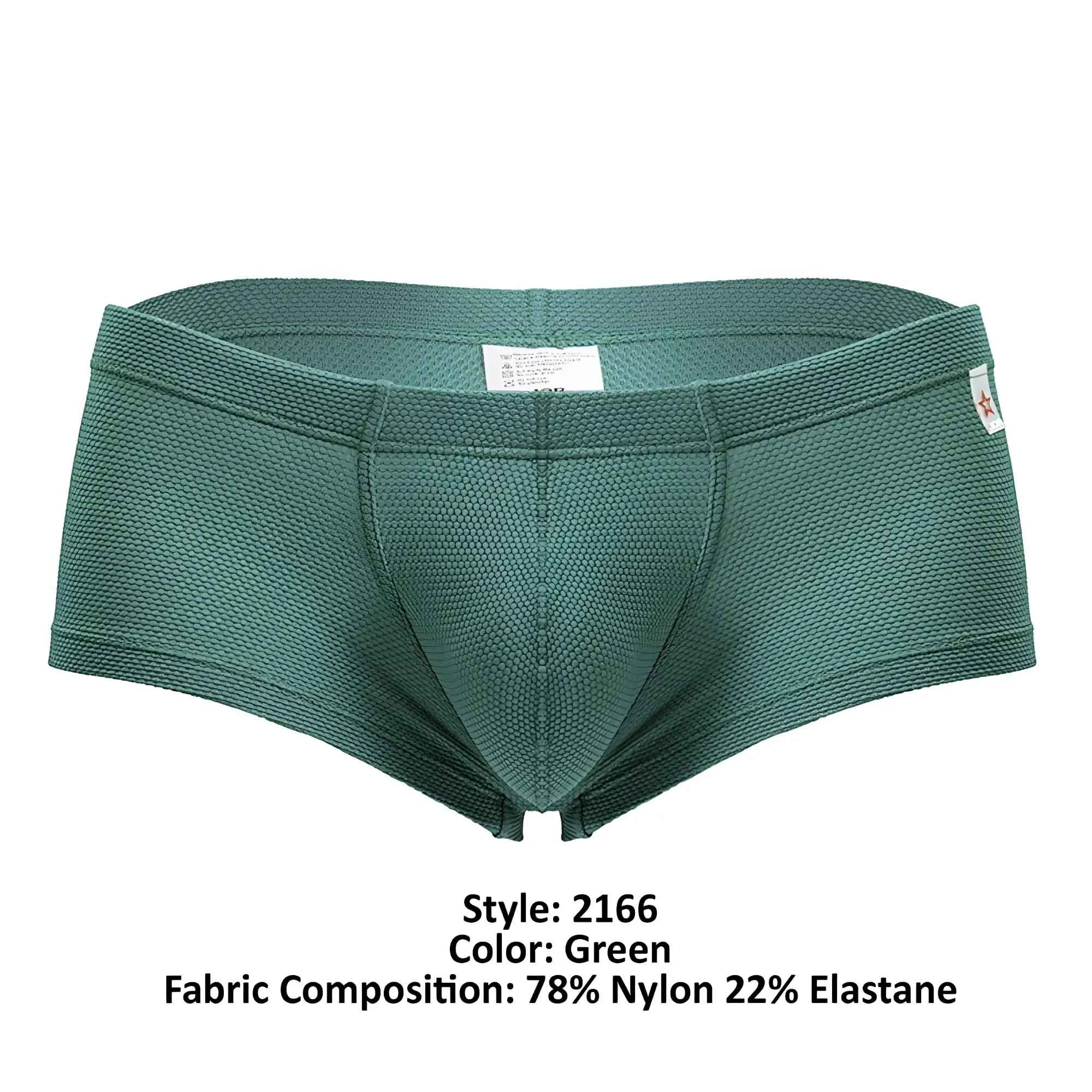Jor 2166 nova trunks green men’s briefs with textured mesh fabric and elastic waistband for comfortable fit