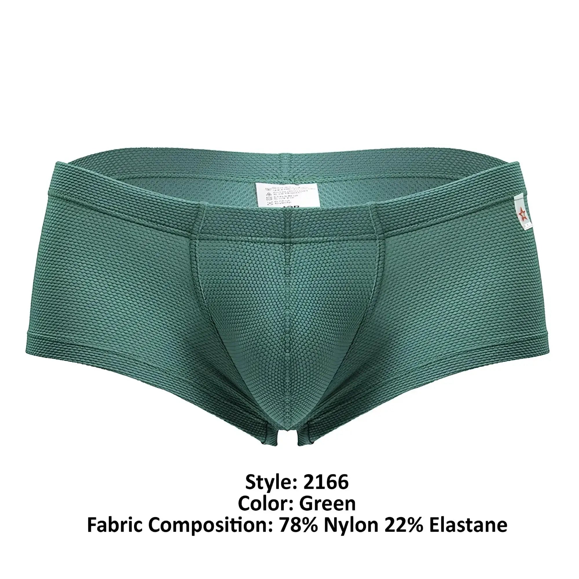 Jor 2166 nova trunks green men’s briefs with textured mesh fabric and elastic waistband for comfortable fit