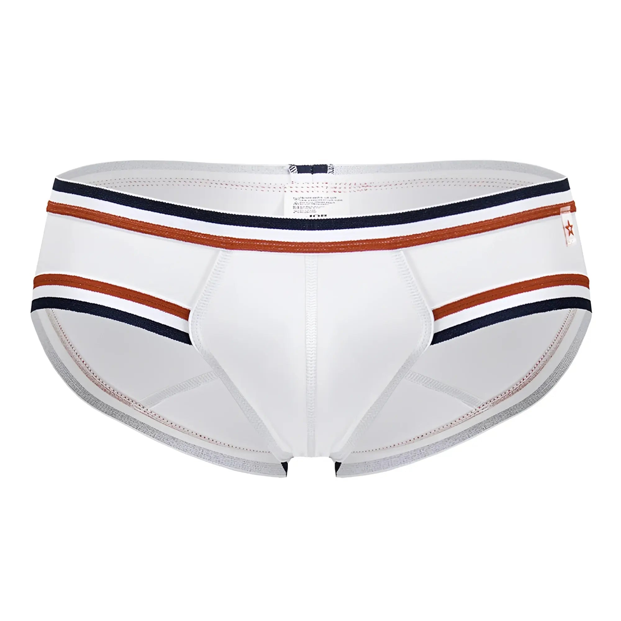 White men’s briefs jor 2169 martini briefs with navy and rust striped trim for comfortable everyday wear